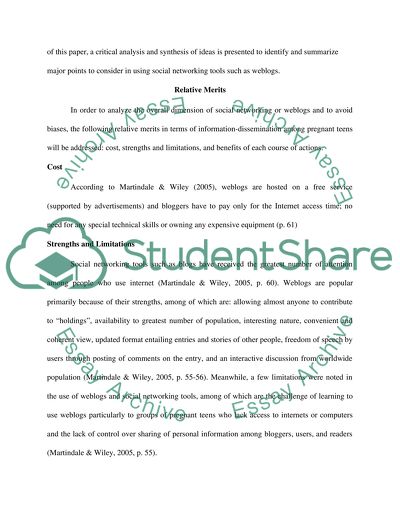 Social Networking and Teenage Pregnancy