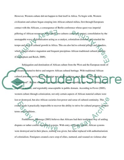 Impact of Western Culture on African Culture