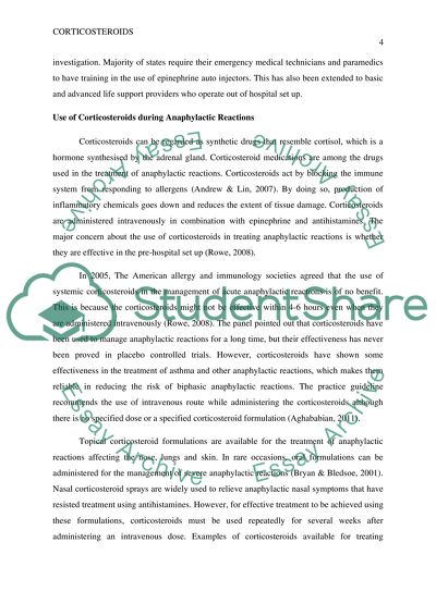Corticosteroids in treating allergic and anaphylactic reactions