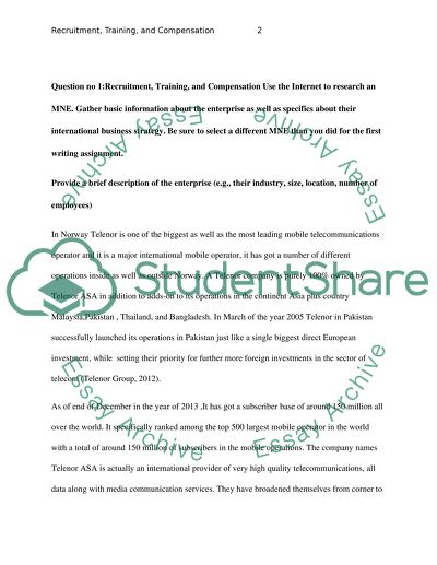 Recruitment, Training and Compensation