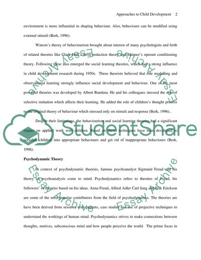 Major Approaches to Child Development