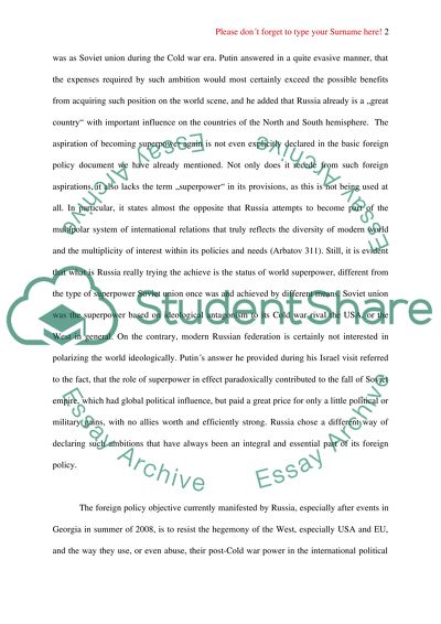 Russias Foreign Policy towards Georgia