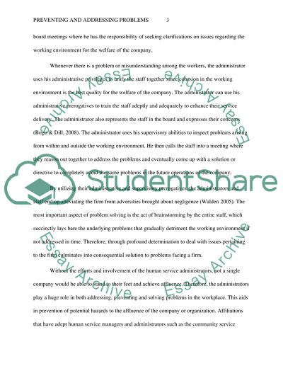 Preventing and Addressing Problems