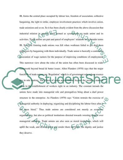 Trade Unions and Industrial Relations