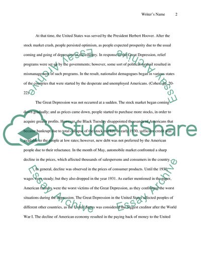 The Effects of the Great Depression