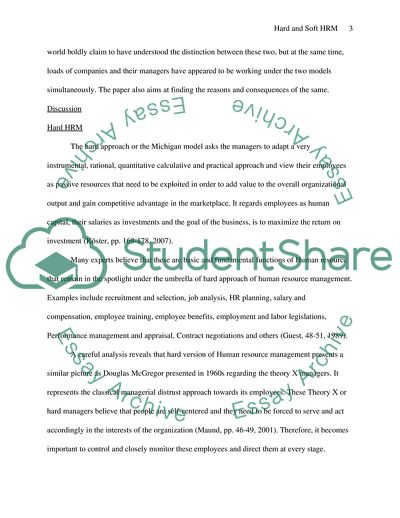 Hard and Soft Human Resource Management