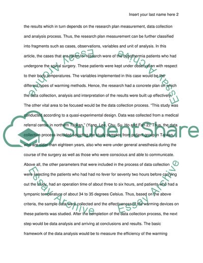 Two Recovery Room Warming Methods for Hypothermia Patients