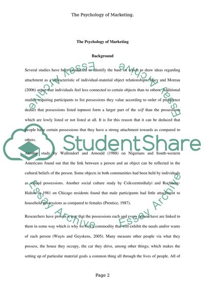 The Psychology of Marketing