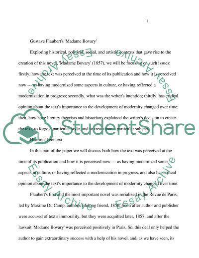 English Literature (Classic and Modern).Gustave Flauberts Madame Bovary