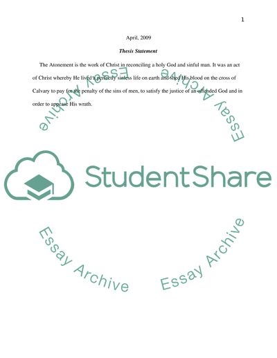 Theories of the Atonement