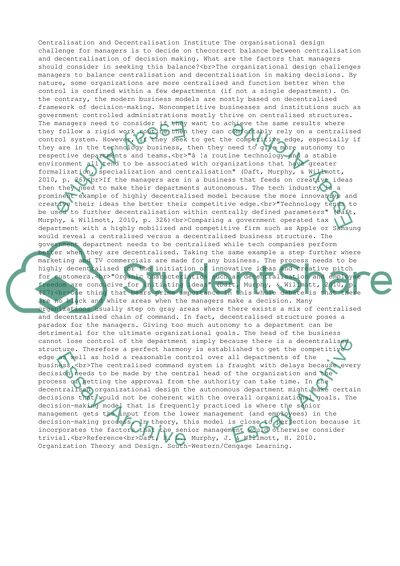 Organisational design