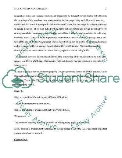 Music Festival Campaign at Montgomery Social Hall