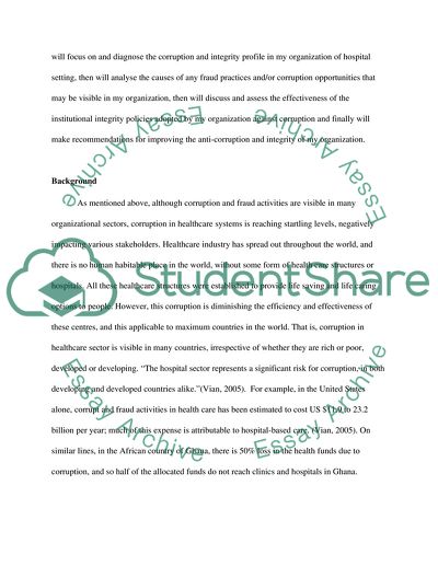 Anti-Corruption and Integrity at a Hospital