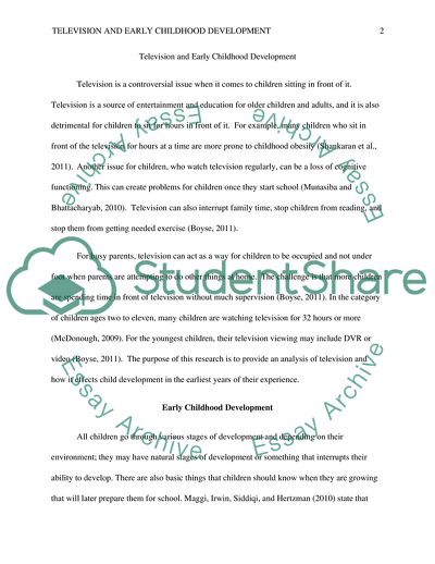 Television and Early Childhood Development