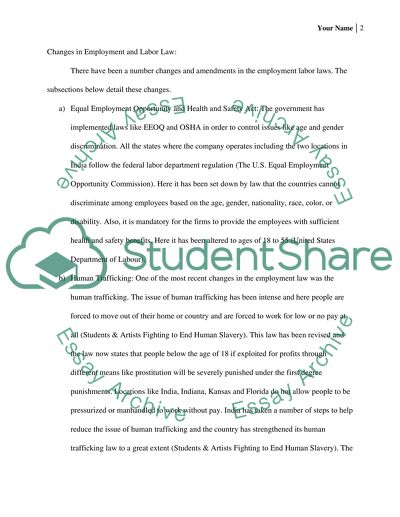 LEGAL IMPLICATIONS IN HUMAN RESOURCES CASE ASSIGNMENT 1 EMPLOYMENT LAW