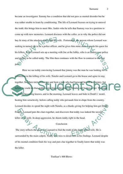 Memento 200, Truffauts 400 Blows, Casablanca and The Spirit of the Beehive