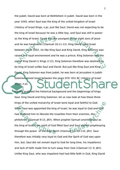 Comparing Three Old Testament Kings