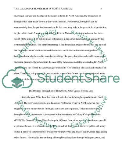 The Decline of the Honeybees in North America