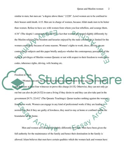 Is the Contemporary Perception of the Rights & Privileges of Muslim Women Quranic