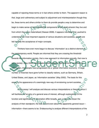 The Discourse on Information Society - Theorising the Nature and Path of Information Society