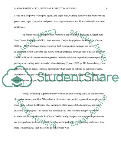 Management Accounting at Hospital