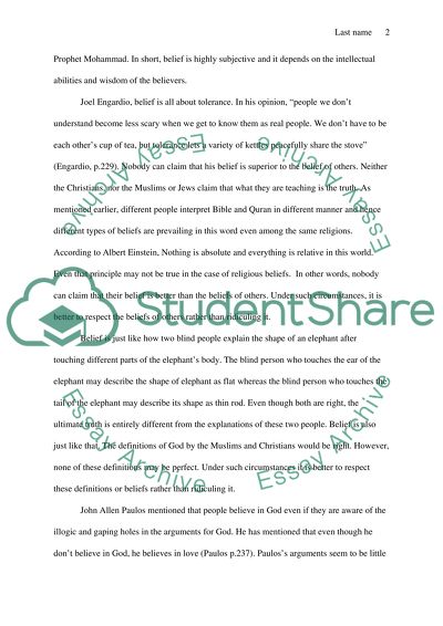 define belief essay