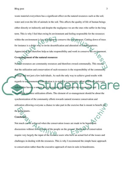 Conservation of Natural Resources - Eco-friendly Products