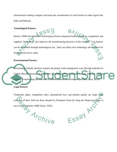 Appendix :A PESTEL evaluation for Intel