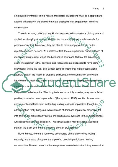 Mandatory Drug Testing