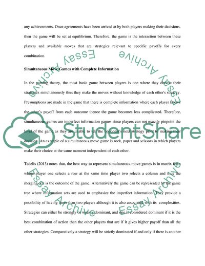 The Concept of Game Theory