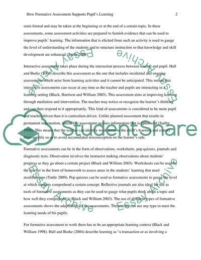 essay about formative assessment