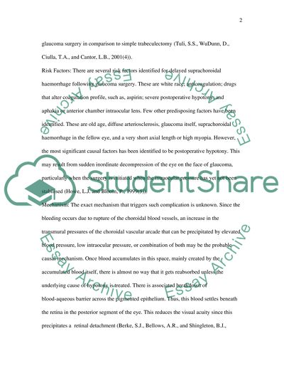 Delayed Suprachoroidal Haemorrhage