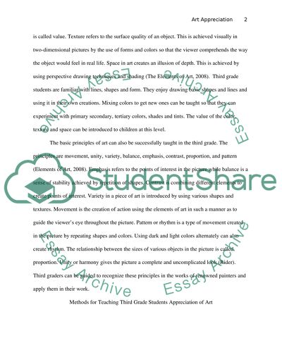 Teaching Third Grade Students Art Appreciation