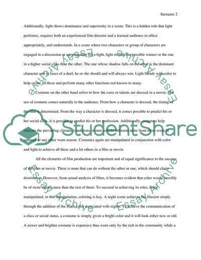 Role of Colour in the Film