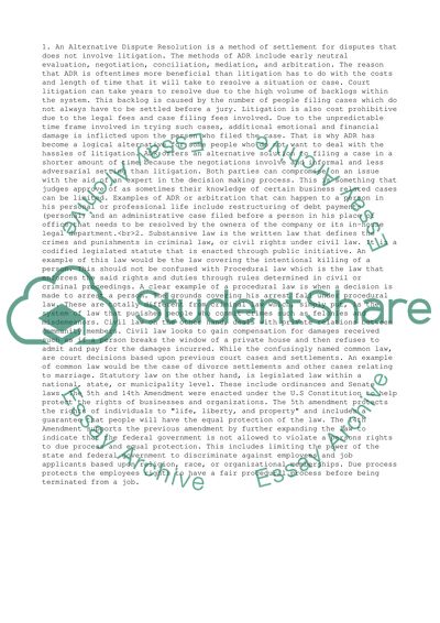 Alternative Dispute Resolution Method