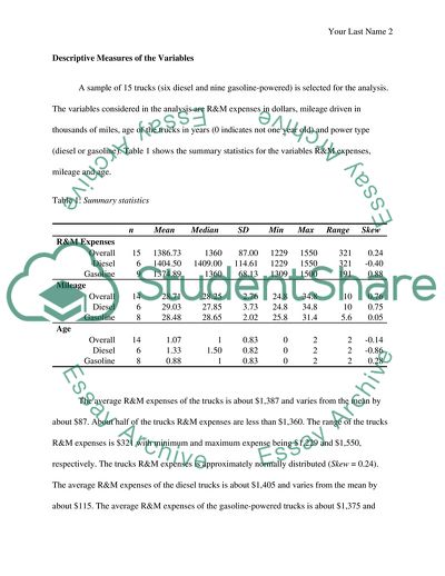 Whether the R&M Expense of the Diesel Trucks Is More than the Gasoline-Powered Trucks
