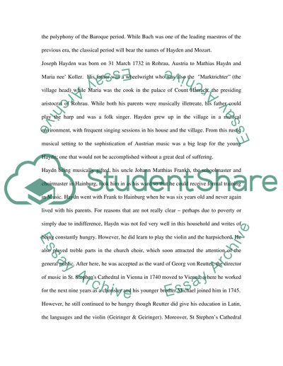 The Life and Work of Joseph Hayden