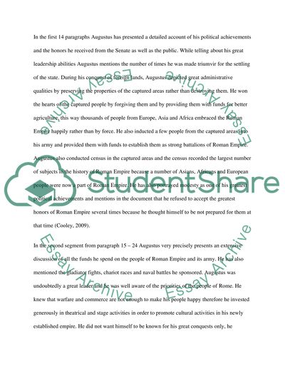 The Deeds of Divine Augustus or Res Gestae Divi Augusti