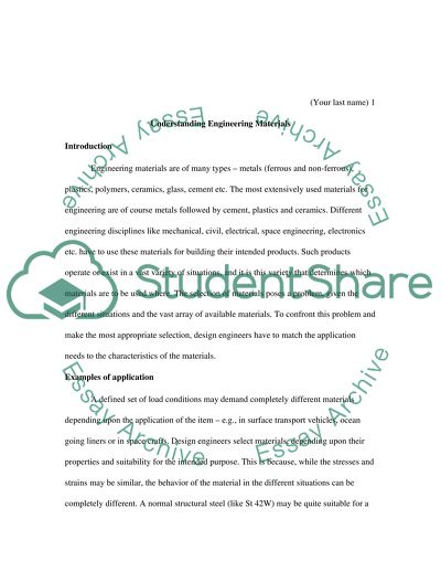 Materials in Engineering