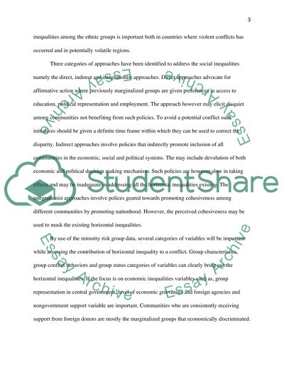 Minorities At Risk And Horizontal Inequality