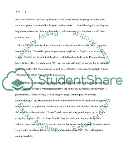 Candide as an Unfortunate Victim