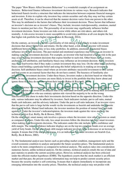 How Biases Affect Investors Behaviour