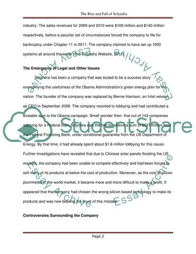 The Rise and Fall of Solyndra