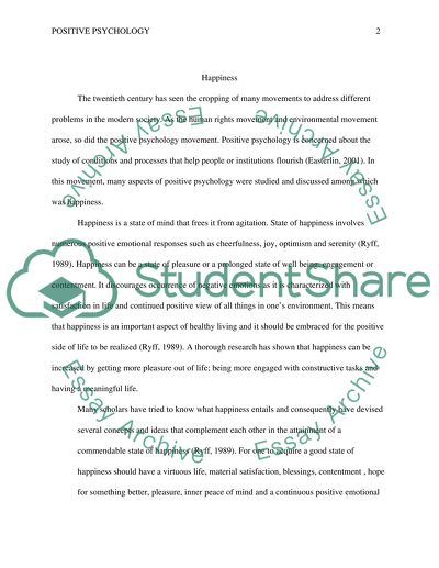 Aspect of Positive Psychology