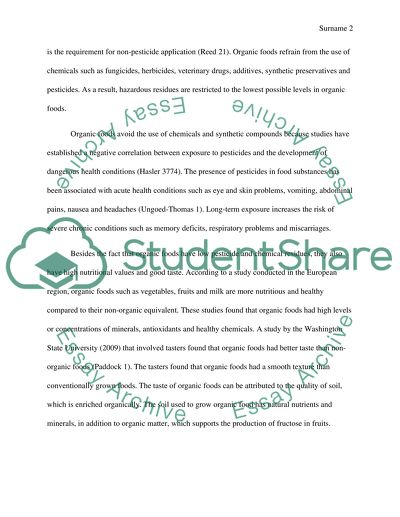 The Taste and Content of Organic Food