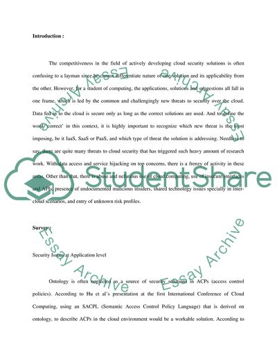 An Investigation into Threats to Cloud Computing Security