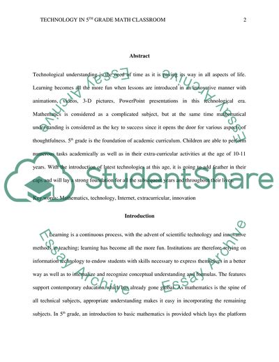 Technology in a 5th Grade Math Classroom