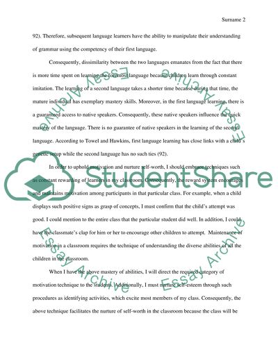 Praise and Regular Monitoring of Knowledge to Test Individual Progress in Learning English