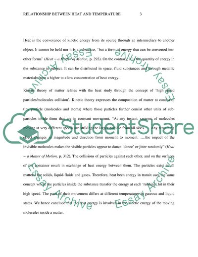 Relationship between Heat and Temperature