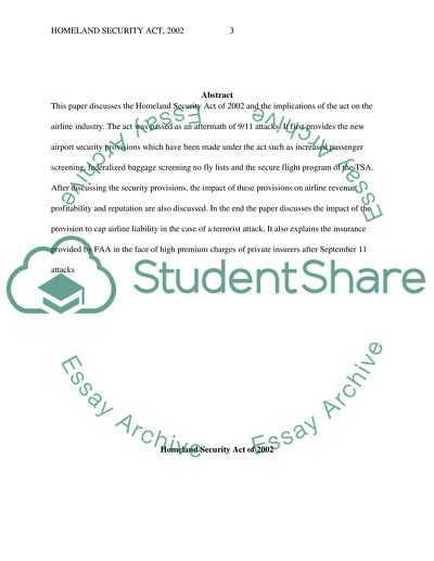 Homeland Security Act of 2002